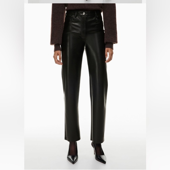 Wilfred Pants - Wilfred Dark Leather Straight Leg Pants